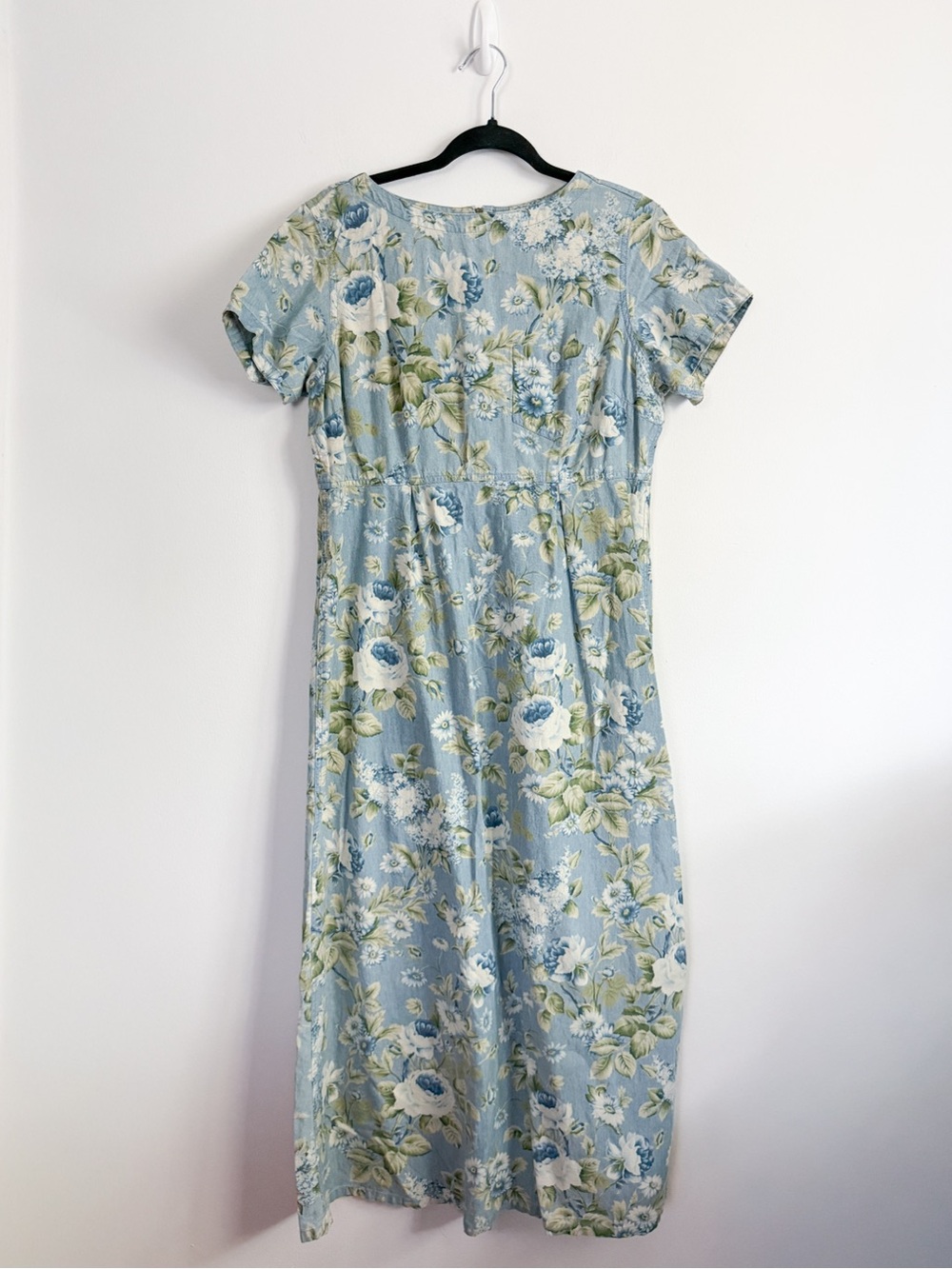 Vintage 90’s Liz Claiborne Light Blue Floral Midi denim Dress - Women